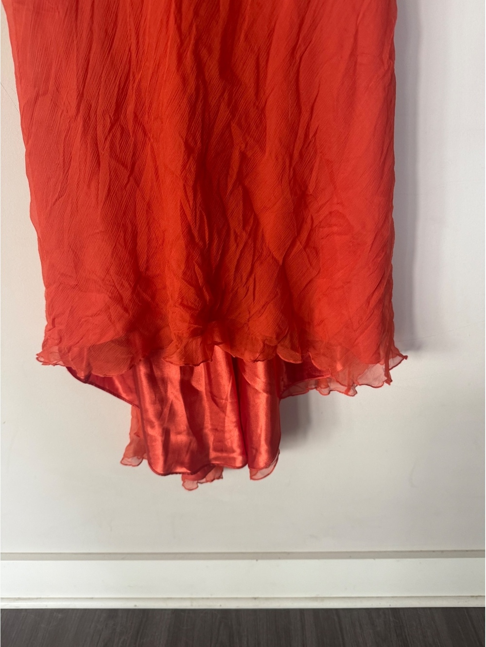 NWT DEADSTOCK Y2K Fairy Silk Beaded Orange Euro Dress Laundry by Shelli Segal - Picture 4 of 13